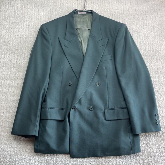 Henley Canada Green Wool Double Breasted Suit Jacket Men’s 40S + 34W Pants Set - Picture 7 of 16